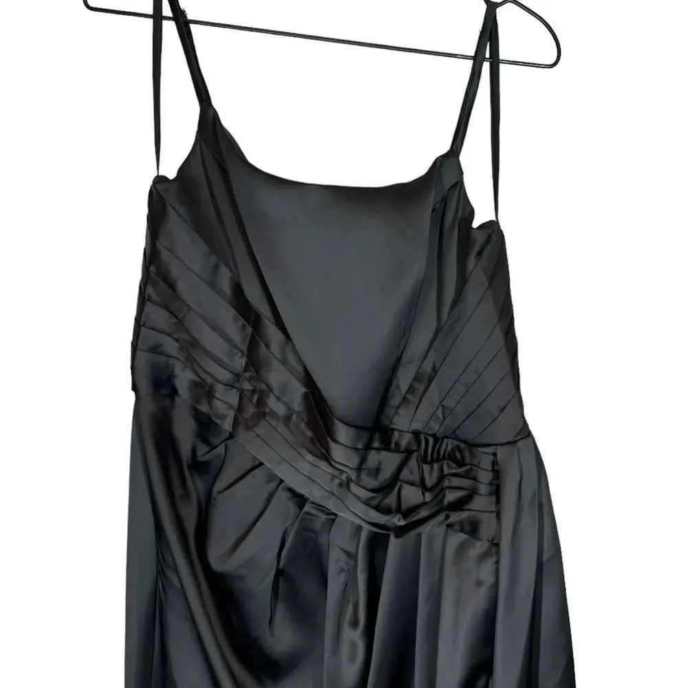 NWT Chicsew Sexy Soft Satin Side Slit Spaghetti‎ Straps Maxi Bridesmaid Dress 14